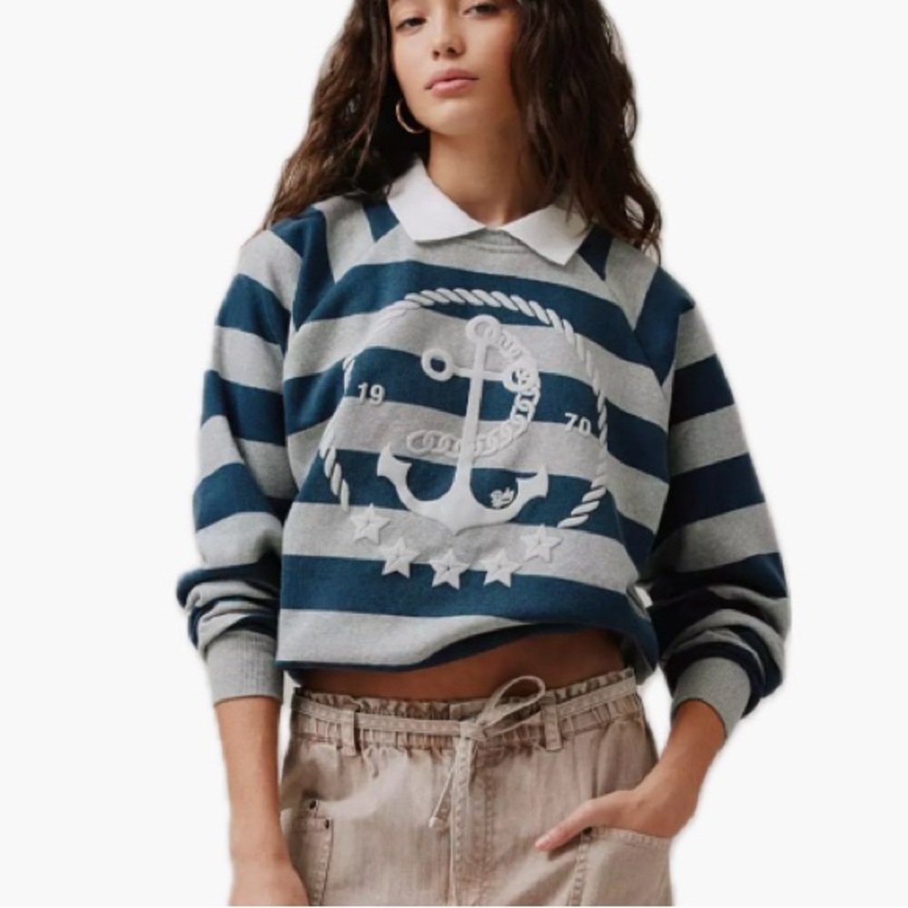 Urban Outfitters BDG, NWT Navy and Gray Striped Sweater, Size L
